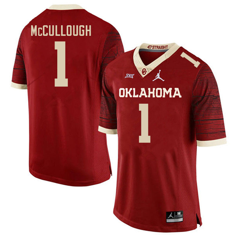 Men #1 Dasan McCullough Oklahoma Sooners College Football Jerseys Stitched-Retro